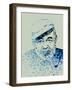 Hemingway Watercolor 1-Anna Malkin-Framed Art Print