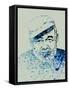 Hemingway Watercolor 1-Anna Malkin-Framed Stretched Canvas