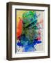 Hemingway Watercolor 2-Anna Malkin-Framed Art Print