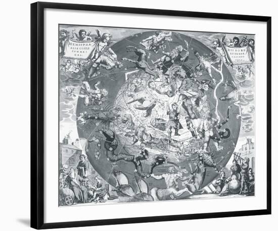 Hemisphae Alis Coeli Sphaeri Grarii Bore et Terre Casceno Phia, 1660-Henricus Hondius-Framed Giclee Print