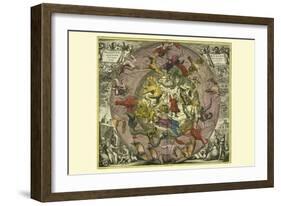 Hemisphaeriibore Alis Coelietterrae-Andreas Cellarius-Framed Art Print