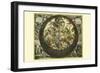 Hemisphaerium Stellatum Boreale Cum Subiecto-Andreas Cellarius-Framed Art Print