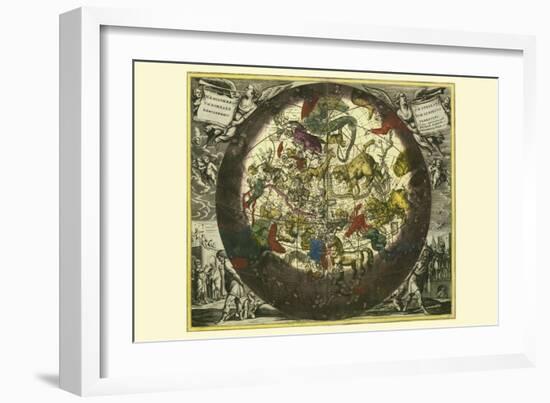 Hemisphaerium Stellatum Boreale Cum Subiecto-Andreas Cellarius-Framed Art Print