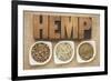 Hemp Products: Seeds, Hearts (Shelled Seeds) and Protein Powder in Small Ceramic Bowls-PixelsAway-Framed Photographic Print