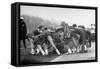 Hempstead High School Cheerleaders Chanting a Cheer as They Encircle the School's Tiger Mascot-Gordon Parks-Framed Stretched Canvas
