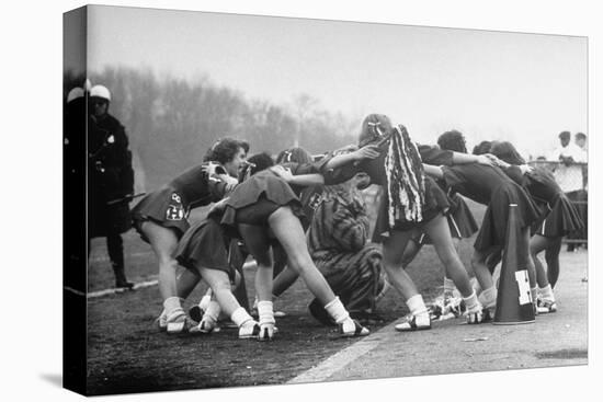 Hempstead High School Cheerleaders Chanting a Cheer as They Encircle the School's Tiger Mascot-Gordon Parks-Stretched Canvas