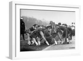 Hempstead High School Cheerleaders Chanting a Cheer as They Encircle the School's Tiger Mascot-Gordon Parks-Framed Photographic Print