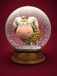 Symbol of 2015. Gold Sheep in Snow Ball 3D-hemul-Stretched Canvas