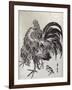 Hen and Chick, Japanese Wood-Cut Print-Lantern Press-Framed Art Print