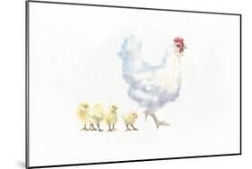 Hen and Chickens-Emily Adams-Mounted Art Print