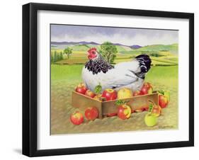 Hen in a Box of Apples, 1990-E.B. Watts-Framed Giclee Print