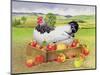 Hen in a Box of Apples, 1990-E.B. Watts-Mounted Giclee Print