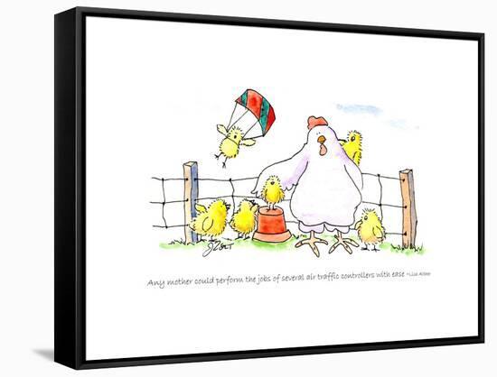 Hen Mom-Jennifer Zsolt-Framed Stretched Canvas