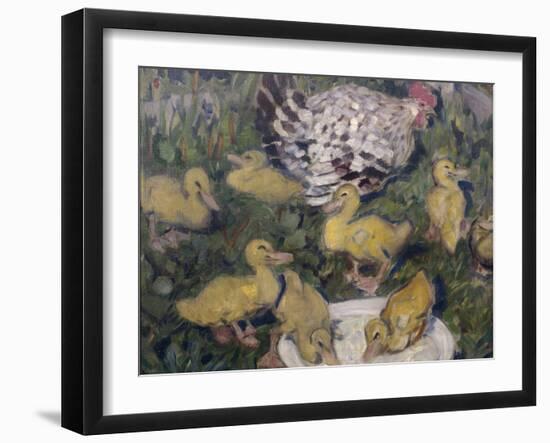 Hen with ducklings, 1906-Bernhard Dorotheus Folkestad-Framed Giclee Print