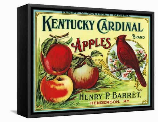 Henderson, Kentucky, Kentucky Cardinal Brand Apple Label-Lantern Press-Framed Stretched Canvas