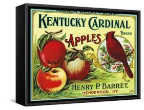 Henderson, Kentucky, Kentucky Cardinal Brand Apple Label-Lantern Press-Framed Stretched Canvas
