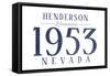 Henderson, Nevada - Established Date (Blue)-Lantern Press-Framed Stretched Canvas