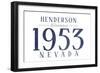 Henderson, Nevada - Established Date (Blue)-Lantern Press-Framed Art Print