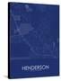 Henderson, United States of America Blue Map-null-Stretched Canvas