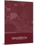 Henderson, United States of America Red Map-null-Mounted Poster