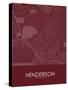 Henderson, United States of America Red Map-null-Stretched Canvas