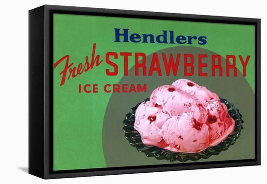 Hendler's Fresh Strawberry Ice Cream-null-Framed Stretched Canvas