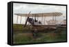 Hendon, England - Army Biplane at Farnborough Air Show-Lantern Press-Framed Stretched Canvas