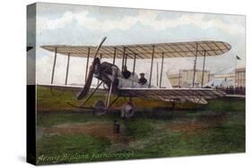 Hendon, England - Army Biplane at Farnborough Air Show-Lantern Press-Stretched Canvas