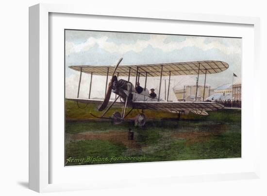 Hendon, England - Army Biplane at Farnborough Air Show-Lantern Press-Framed Art Print