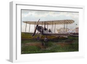 Hendon, England - Army Biplane at Farnborough Air Show-Lantern Press-Framed Art Print