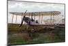 Hendon, England - Army Biplane at Farnborough Air Show-Lantern Press-Mounted Art Print