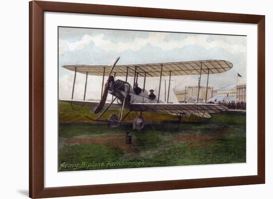 Hendon, England - Army Biplane at Farnborough Air Show-Lantern Press-Framed Premium Giclee Print