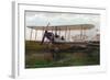 Hendon, England - Army Biplane at Farnborough Air Show-Lantern Press-Framed Art Print