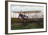 Hendon, England - Army Biplane at Farnborough Air Show-Lantern Press-Framed Art Print