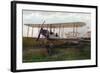 Hendon, England - Army Biplane at Farnborough Air Show-Lantern Press-Framed Art Print