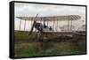 Hendon, England - Army Biplane at Farnborough Air Show-Lantern Press-Framed Stretched Canvas