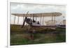 Hendon, England - Army Biplane at Farnborough Air Show-Lantern Press-Framed Art Print