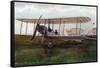 Hendon, England - Army Biplane at Farnborough Air Show-Lantern Press-Framed Stretched Canvas