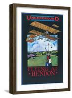 Hendon, England - Grahame-White And Plane over Aerodrome Poster-Lantern Press-Framed Art Print