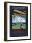 Hendon, England - Grahame-White And Plane over Aerodrome Poster-Lantern Press-Framed Art Print