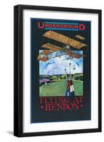 Hendon, England - Grahame-White And Plane over Aerodrome Poster-Lantern Press-Framed Art Print