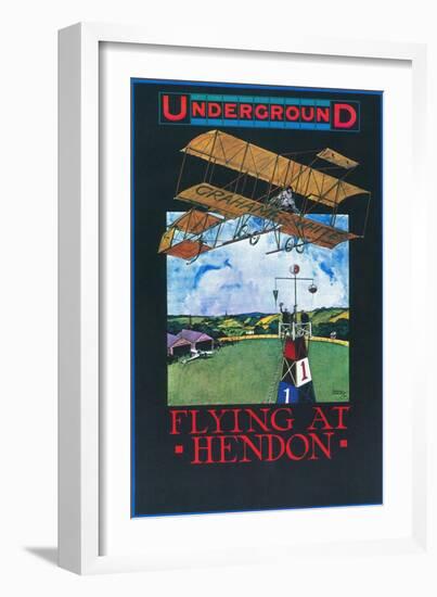 Hendon, England - Grahame-White And Plane over Aerodrome Poster-Lantern Press-Framed Art Print