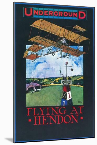 Hendon, England - Grahame-White And Plane over Aerodrome Poster-Lantern Press-Mounted Art Print