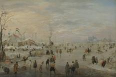 Winter Landscape on the River Ijsel Near Kampen, C1615-Hendrick Avercamp-Giclee Print