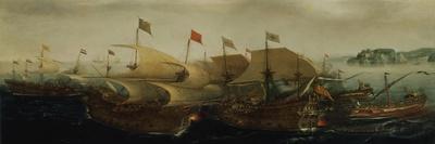 Combate Naval Frente a Una Costa Rocosa, 1626-1627-Hendrick Cornelisz Vroom-Giclee Print