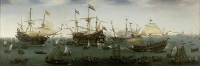 A Sea Action, Possibly the Battle of Cadiz, 1596-Hendrick Cornelisz. Vroom-Giclee Print