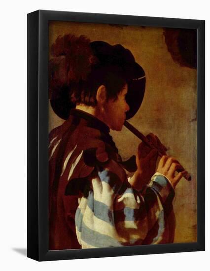 Hendrick Jansz.. Terbrugghen (Flute player) Art Poster Print-null-Framed Poster