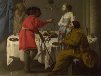 L'appel De Saint Matthieu (Mort En 61) (The Call of Saint Matthew). Represente Assis Au Bureau De L-Hendrick Jansz Terbrugghen-Giclee Print