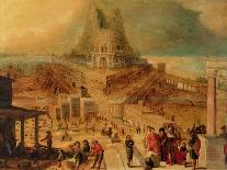 The Building of the Tower of Babel-Hendrick Van Cleve-Framed Stretched Canvas