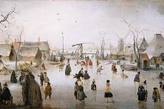Skating Near a Town, C.1610–20-Hendrik Avercamp-Framed Giclee Print
